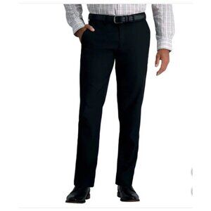 NEW Haggar Men's 30x32 Comfort Performance Dress Pant Straight Fit Black